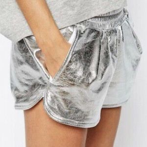 Express Silver Shimmer Shorts